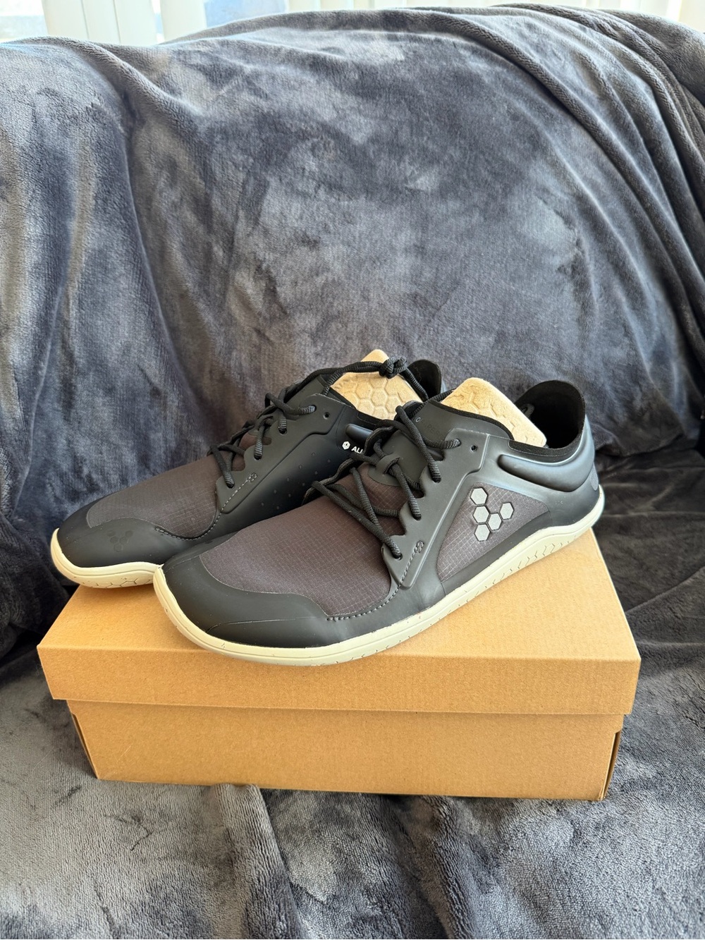 Vivo Barefoot Black Athletic Sneakers with Cream Sole
